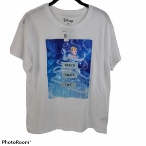 NWT Disney Cinderella White Tee Juniors L 11-13